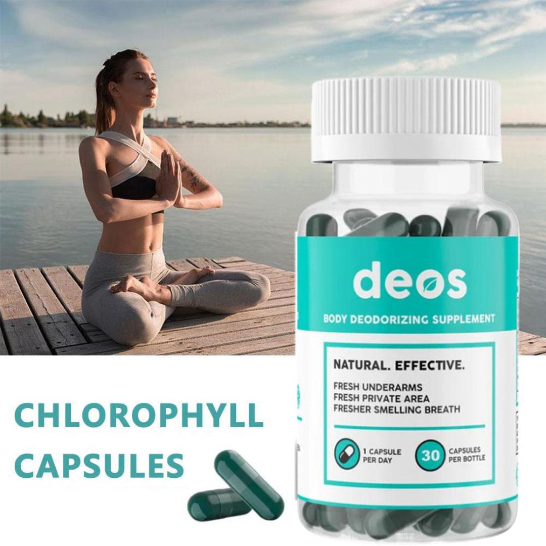 CHLOROPHYLL CAPSULES REMOVE BODY ODOR NATURALLY FRESH SMELLING BREATH FRESH SMELLING PRIVATE AREA (30 CAPSULES)