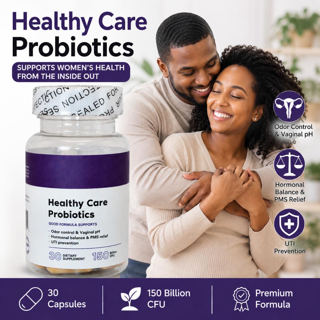HEALTHY CARE WOMEN'S PROBIOTICS PROMOTES HORMONAL BALANCE, SUPPORTS HEALTHY PH LEVELS, REDUCES VAGINAL ODOR, PMS RELIEF, BOOST GUT HEALTH AND AIDS IN UTI PREVENTION (30 CAPSULES)