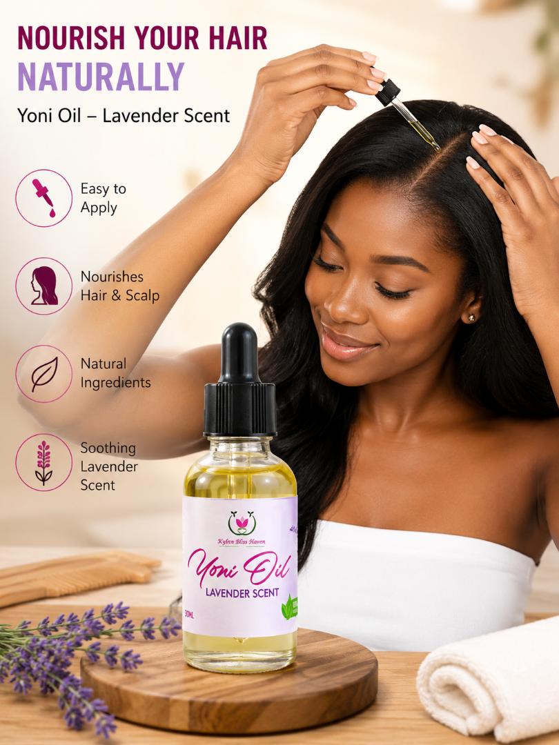 100% ORGANIC YONI OIL ROSE/LAVENDER SCENT – INTIMATE FEMININE CARE, PH BALANCING, ANTI-ODOR & DRYNESS RELIEF OIL (30ML)