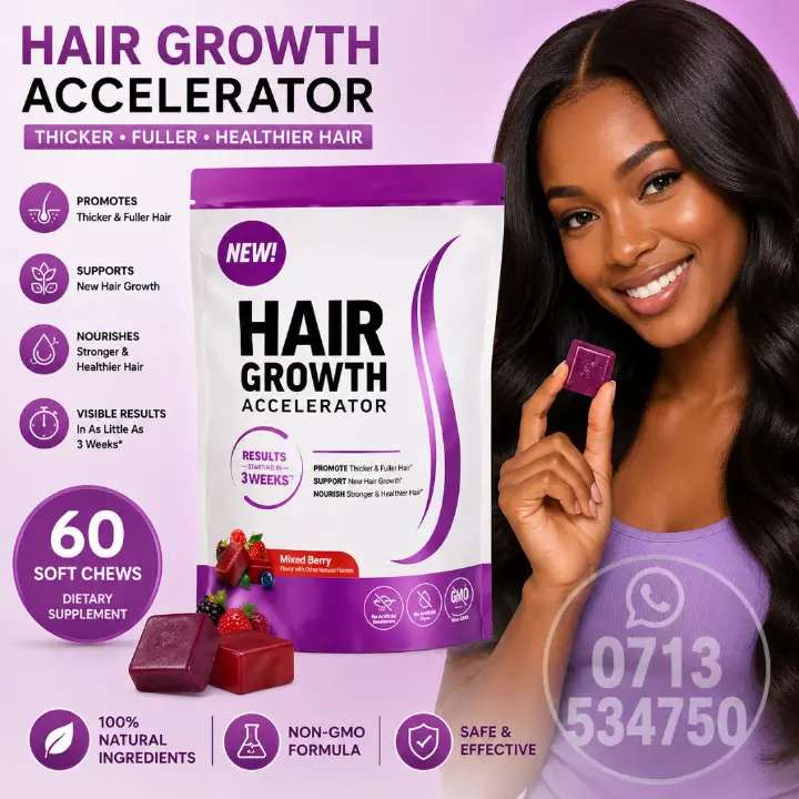Hair Growth Supplement with Biotin, Support Thicker Hair Reduce Thinning & Breakage, Boost Scalp Health 60 chews