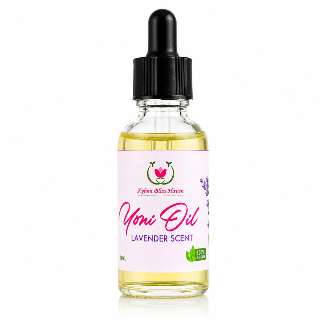 100% ORGANIC YONI OIL ROSE/LAVENDER SCENT – INTIMATE FEMININE CARE, PH BALANCING, ANTI-ODOR & DRYNESS RELIEF OIL (30ML)