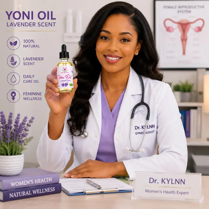 100% ORGANIC YONI OIL ROSE/LAVENDER SCENT – INTIMATE FEMININE CARE, PH BALANCING, ANTI-ODOR & DRYNESS RELIEF OIL (30ML)