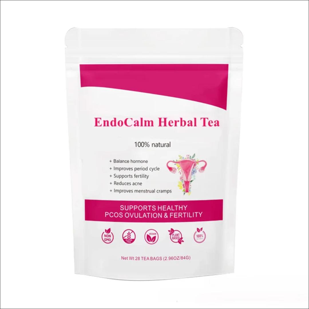 WOMEN'S ENDOCALM WOMB HERBAL TEA – PERIOD CRAMP RELIEF, PCOS, OVULATION & HORMONE BALANCE (28 TEA BAGS)