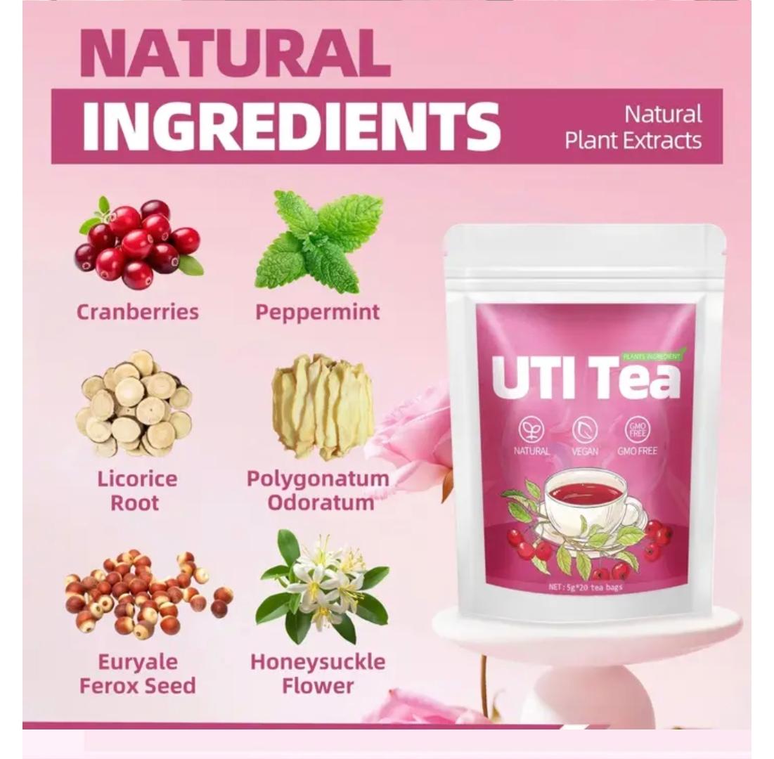 NATURAL UTI TEA – CRANBERRY & HERBAL URINARY TRACT HEALTH & KIDNEY CLEANSE (20 TEA BAGS) FOR MEN & WOMEN