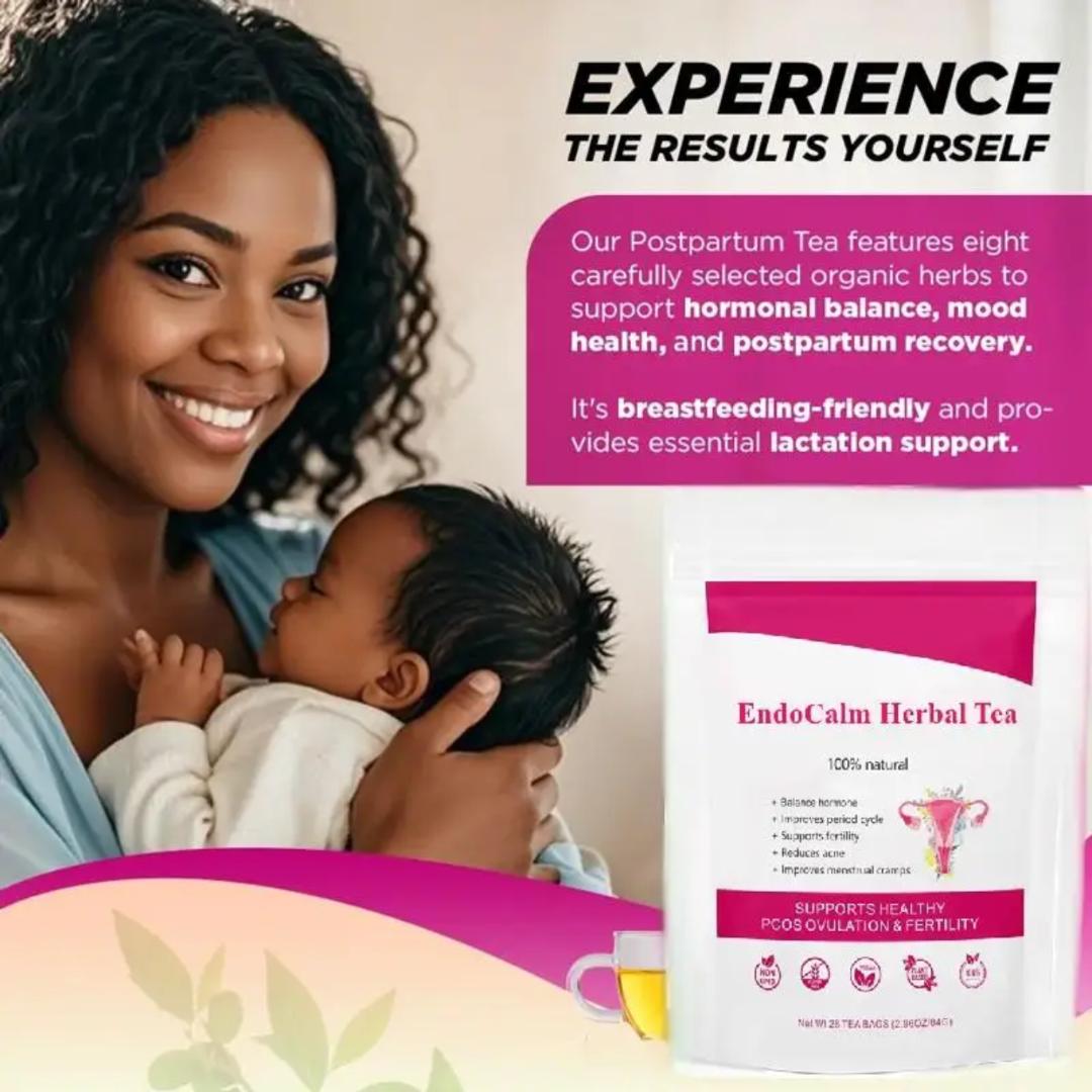 WOMEN'S ENDOCALM WOMB HERBAL TEA – PERIOD CRAMP RELIEF, PCOS, OVULATION & HORMONE BALANCE (28 TEA BAGS)