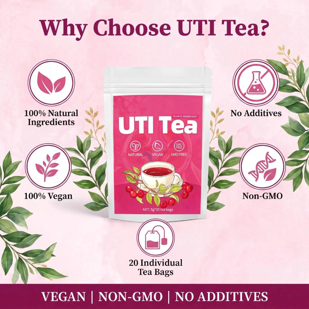 NATURAL UTI TEA – CRANBERRY & HERBAL URINARY TRACT HEALTH & KIDNEY CLEANSE (20 TEA BAGS) FOR MEN & WOMEN