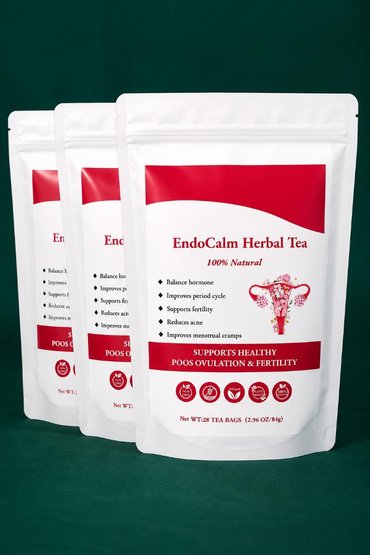 WOMEN'S ENDOCALM WOMB HERBAL TEA – PERIOD CRAMP RELIEF, PCOS, OVULATION & HORMONE BALANCE (28 TEA BAGS)