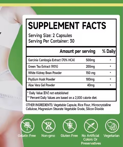 Flat Tummy Capsule Strong Slim Diet Fat Burner Detox Fast and Effective Beauty Product for Weight Loss 60 capsules for Men and Women