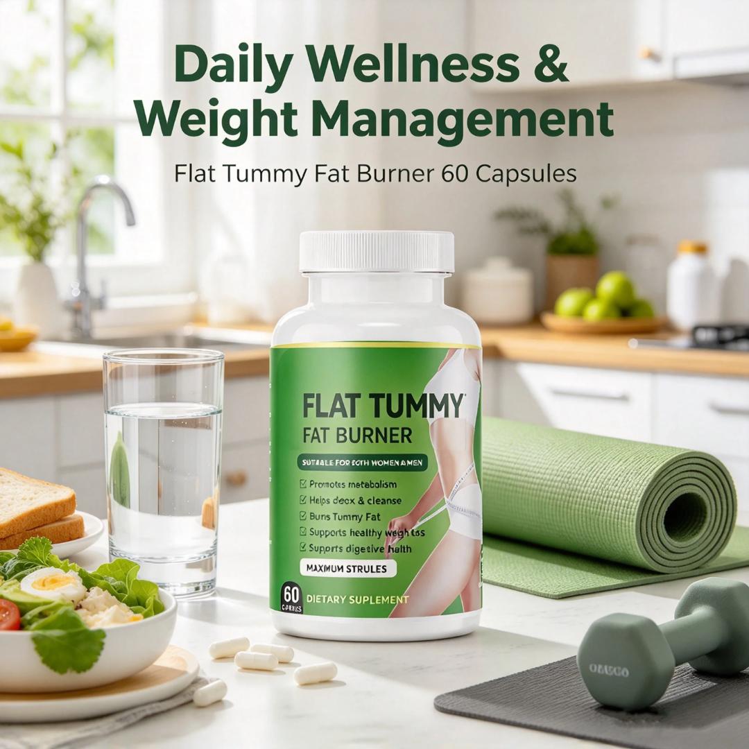 Flat Tummy Capsule Strong Slim Diet Fat Burner Detox Fast and Effective Beauty Product for Weight Loss 60 capsules for Men and Women