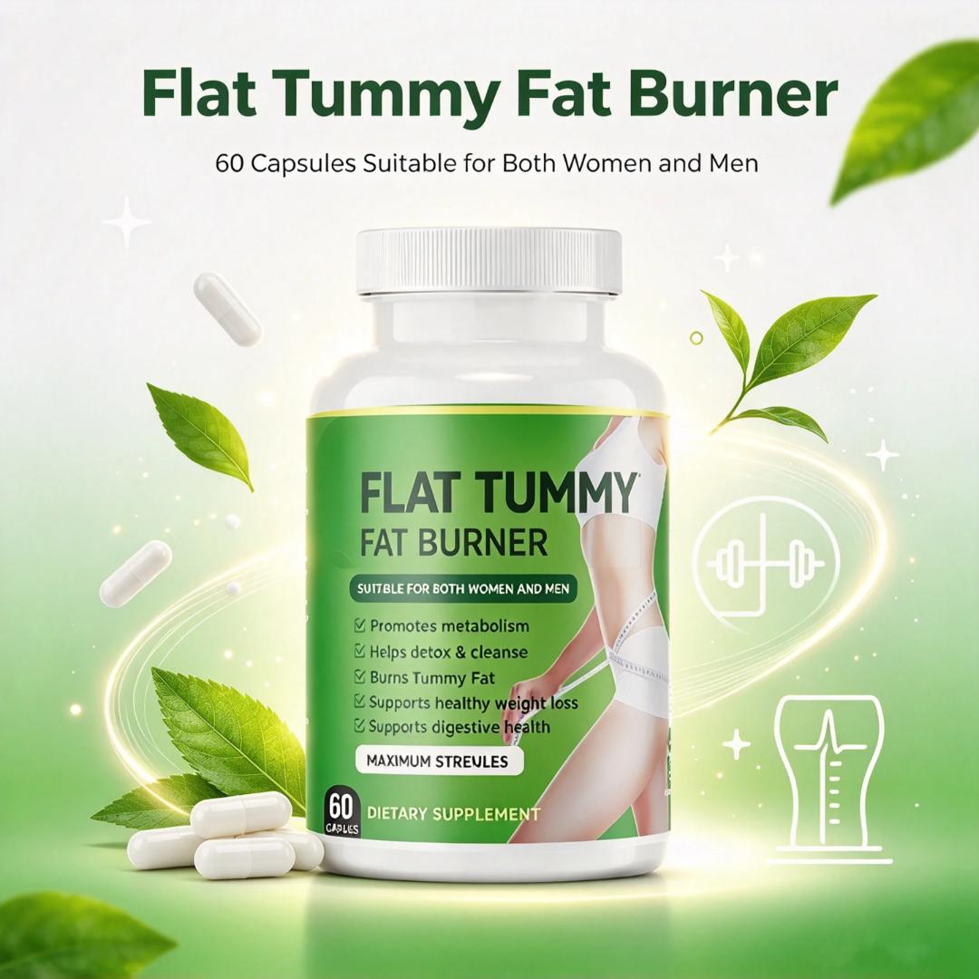 Flat Tummy Capsule Strong Slim Diet Fat Burner Detox Fast and Effective Beauty Product for Weight Loss 60 capsules for Men and Women