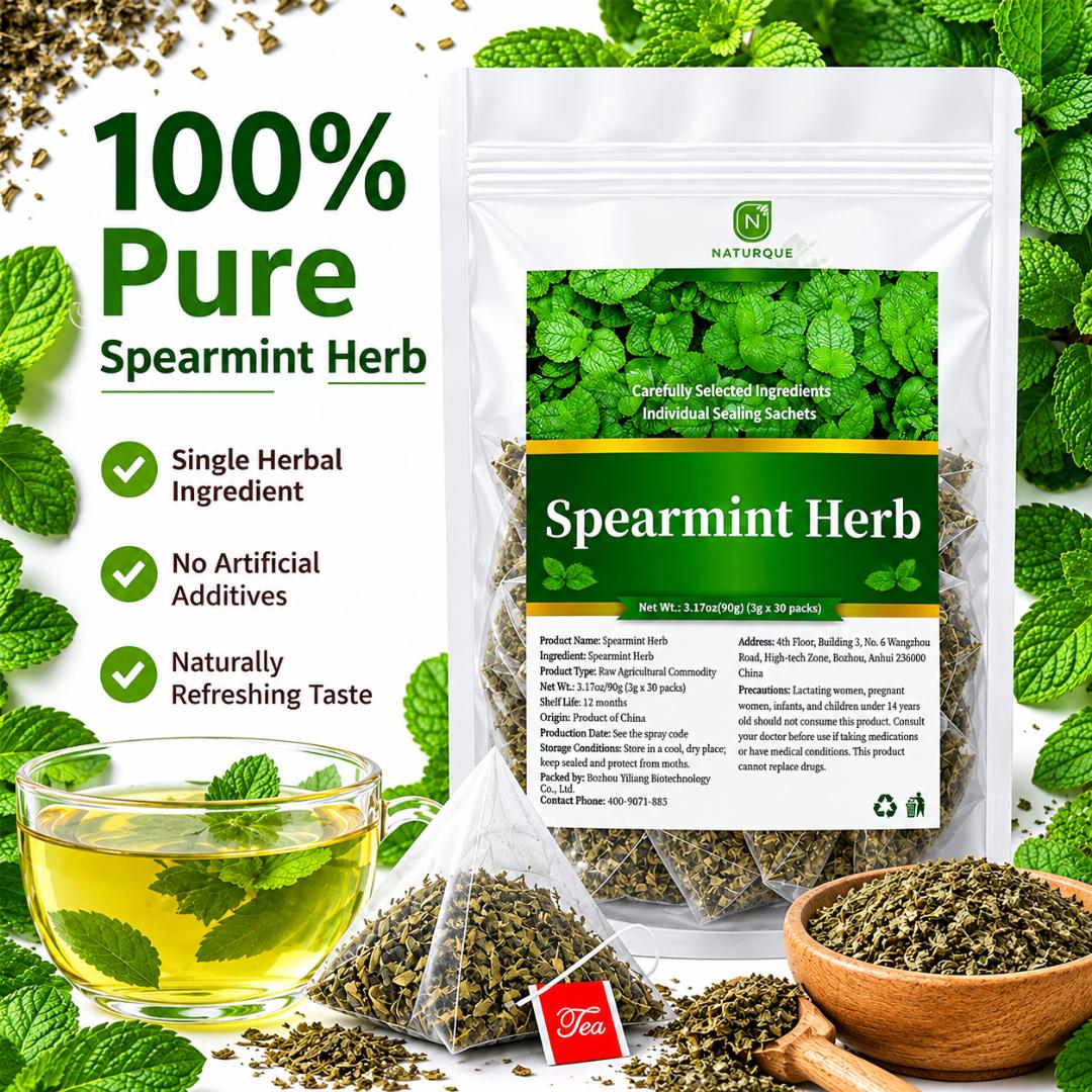 Organic Spearmint Tea Bags (30 Packs / 90g) – Natural Hormone Balance, Clear Skin & Acne Care(PCOS support), Digestion & Sleep Herbal Tea