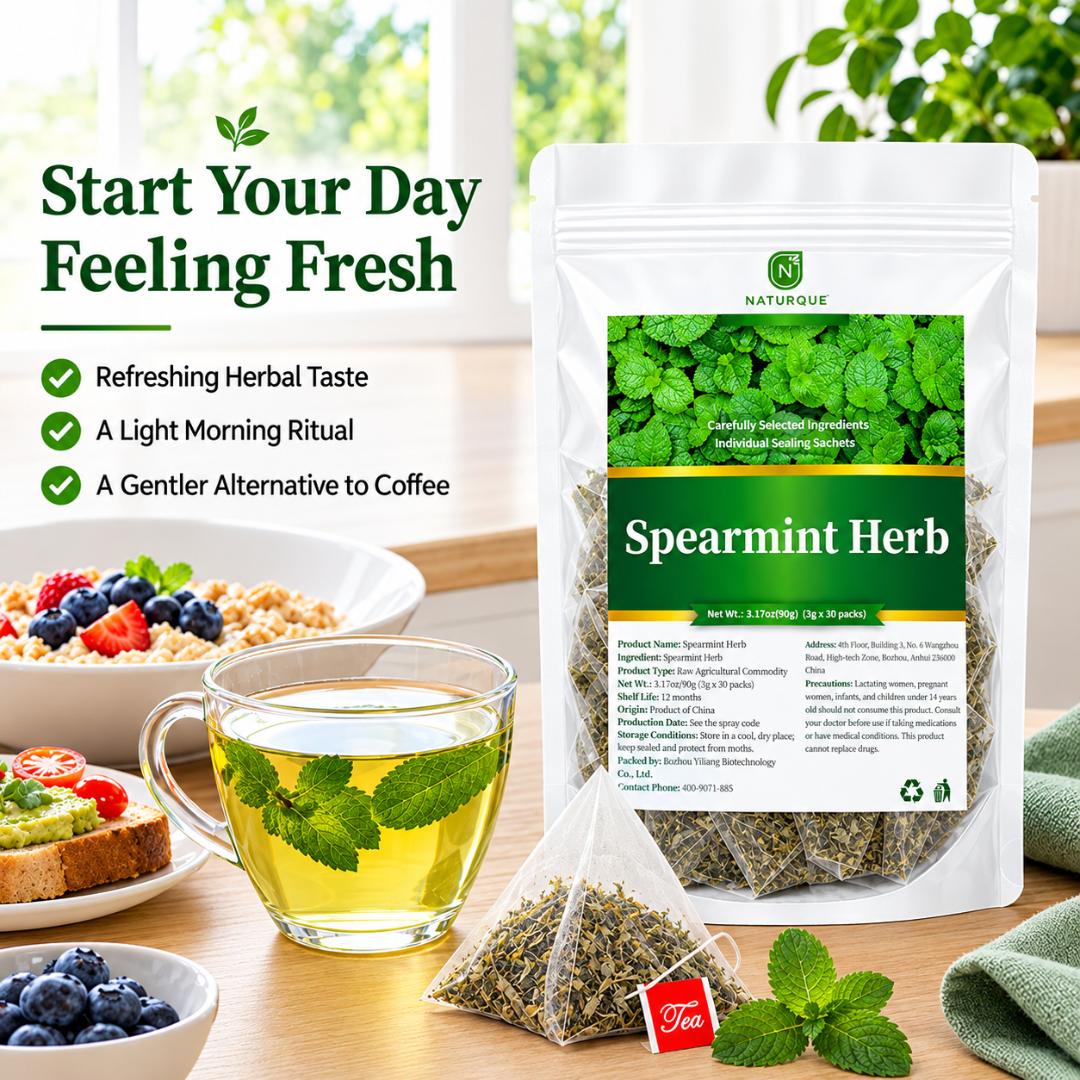 Organic Spearmint Tea Bags (30 Packs / 90g) – Natural Hormone Balance, Clear Skin & Acne Care(PCOS support), Digestion & Sleep Herbal Tea