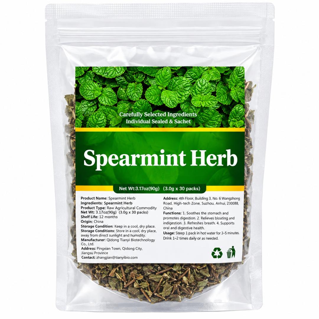 Organic Spearmint Tea Bags (30 Packs / 90g) – Natural Hormone Balance, Clear Skin & Acne Care(PCOS support), Digestion & Sleep Herbal Tea