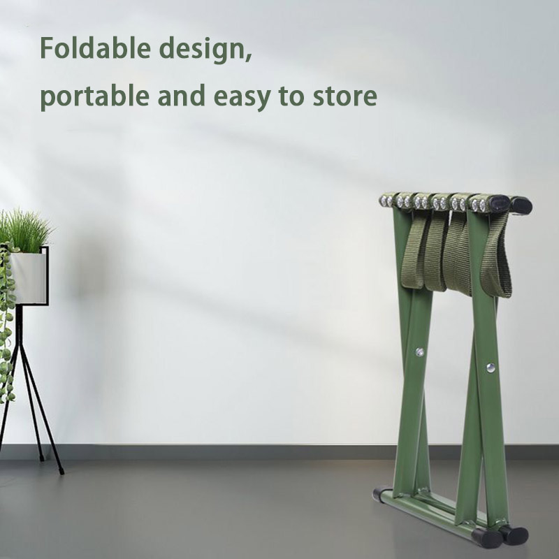 Portable Metal Folding Stool, Lightweight Collapsible Camping Mazar Chair, Compact Fold‑up Seat for Outdoor Camping Fishing Travel Hiking Queue