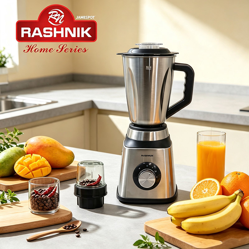 RASHNIK RN-1040S Stainless Steel    2 IN 1 Powerful  2 Speed Motor with Pulse Function Mixer Blender   Stainless Steel Blades for Quick Grinding