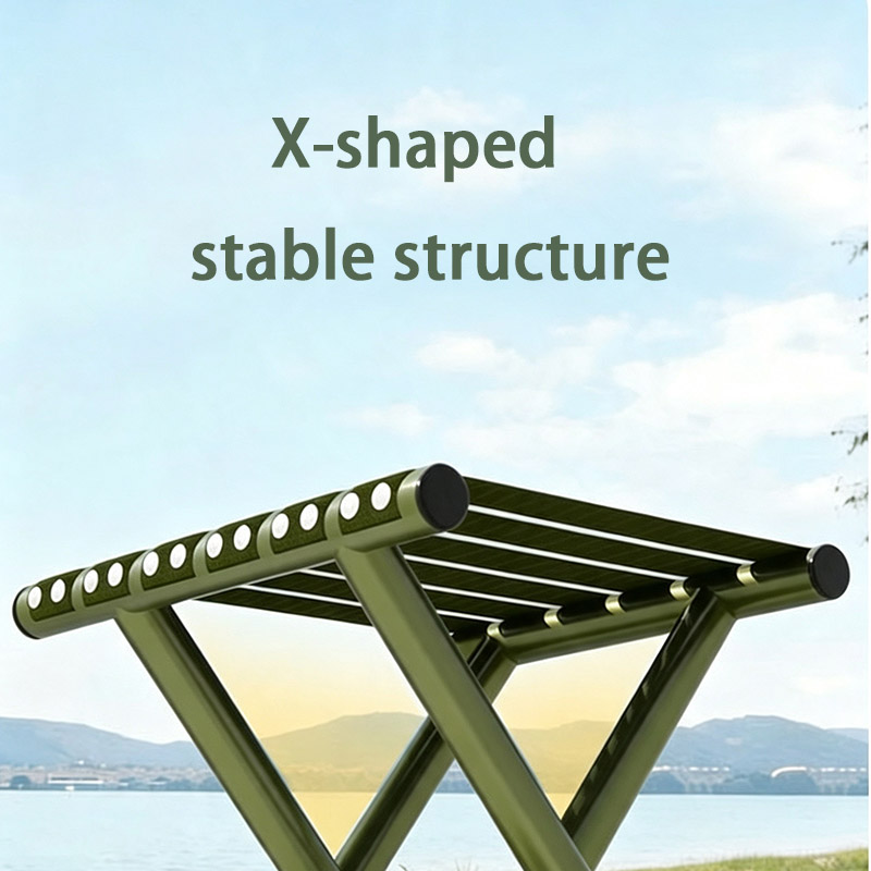 Portable Metal Folding Stool, Lightweight Collapsible Camping Mazar Chair, Compact Fold‑up Seat for Outdoor Camping Fishing Travel Hiking Queue