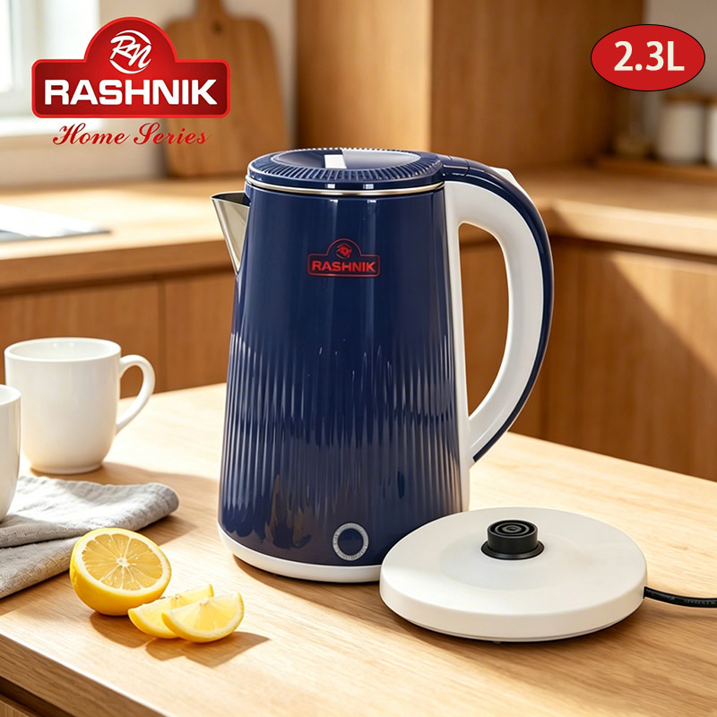 RASHNIK  RN-1156 2.3L  1500W  Electric Kettle  High Grade Steel Double walled body Dry & Over Heat Protection Automatically turns off