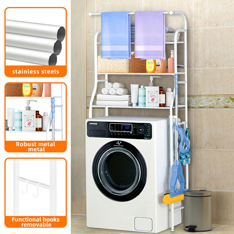 3-Layer Washing Machine Rack Storage Rack Washbasin Rack multi-functional floor space-saving multi-layer storage rack  （RN-7652）