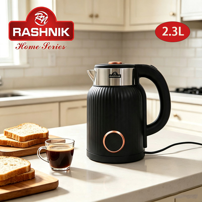 RASHNIK  RN-1158 2.3L   1500W  Kettle Outer Layer High Grade Plasctic Inside Steel
