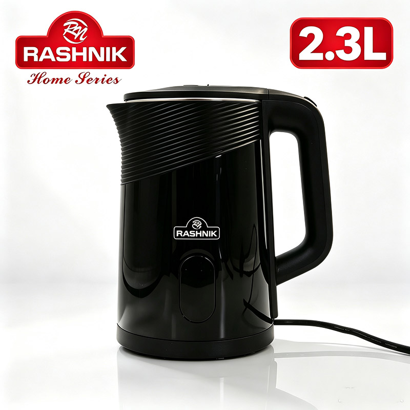 RASHNIK RN-1160  2.3L   1500W Electric  Kettle Outer Layer High Grade Plasctic Inside Steel  Kettle Auto Shut-off