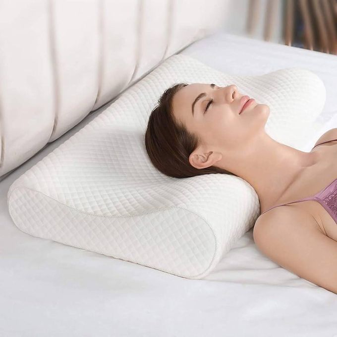 Orthopedic Memory Foam Pillow Neck and Back Support Pillow Cervical Pillow for Neck Pain with Removable Zipper Cover Side Sleepers Neck Pillow for Pain Relief