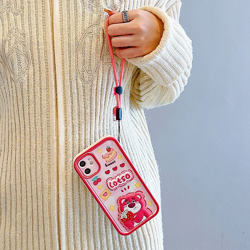 Cute 3D Cartoon Phone Case for Samsung Galaxy A37 A56 A36 A55 A54 A53 A52 A51 A50 A50S  A35 A25 A24 A23 A20 A16 A15 A12 A13 A14 with Lanyard, Soft TPU Shockproof Protective Cover with Wrist Strap