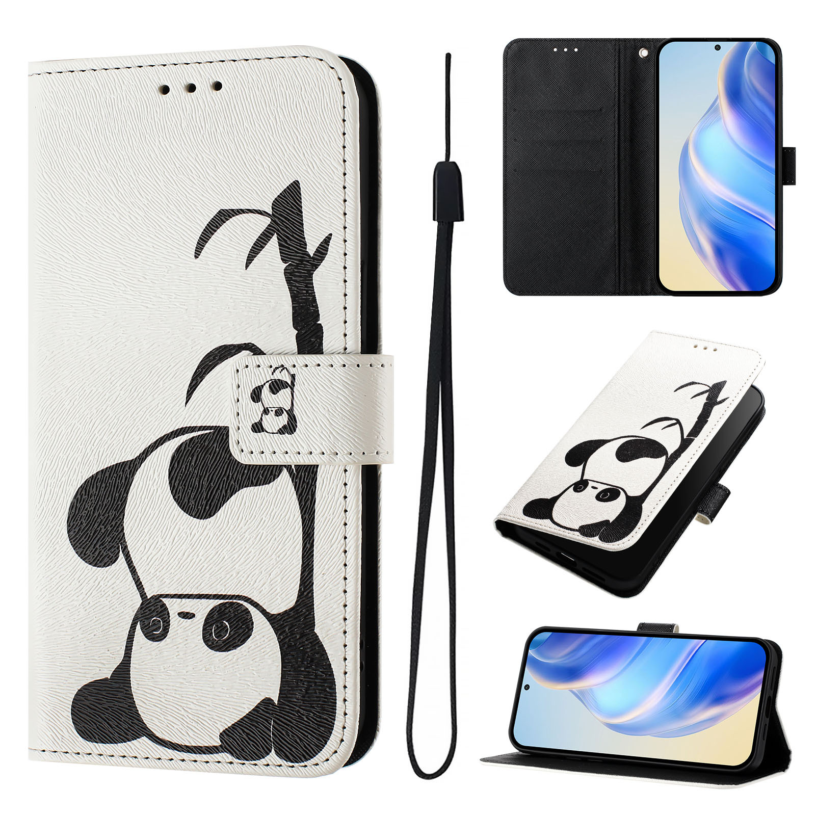 Flip Wallet Phone Case for Tecno Pova 7 Pro  7 Ultra 5G  7 Curve 5G 2025 PU Leather Protective Cover with Card Slots, Kickstand, Magnetic Closure, Cute Panda Pattern Shockproof Folio Case