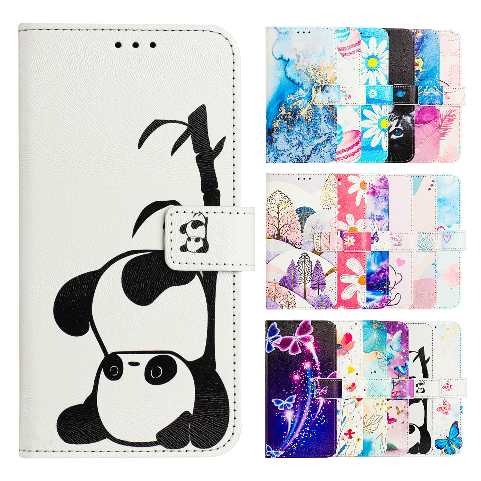Flip Wallet Phone Case for Tecno Pova 7 Pro  7 Ultra 5G  7 Curve 5G 2025 PU Leather Protective Cover with Card Slots, Kickstand, Magnetic Closure, Cute Panda Pattern Shockproof Folio Case