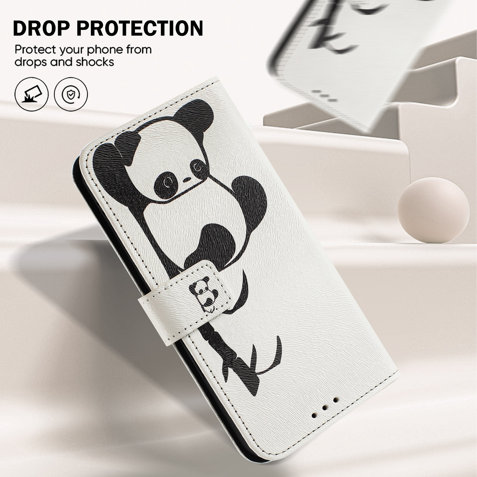 Flip Wallet Phone Case for Tecno Pova 7 Pro  7 Ultra 5G  7 Curve 5G 2025 PU Leather Protective Cover with Card Slots, Kickstand, Magnetic Closure, Cute Panda Pattern Shockproof Folio Case