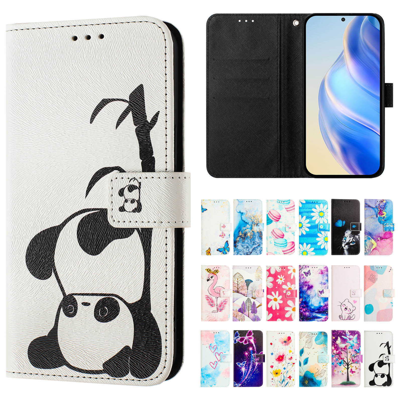 Flip Wallet Phone Case for Tecno Pova 7 Pro  7 Ultra 5G  7 Curve 5G 2025 PU Leather Protective Cover with Card Slots, Kickstand, Magnetic Closure, Cute Panda Pattern Shockproof Folio Case