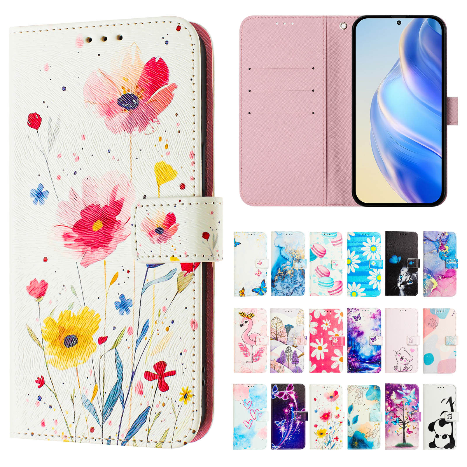 Flip Wallet Phone Case for Tecno Pova 7 Pro  7 Ultra 5G  7 Curve 5G 2025 PU Leather Protective Cover with Card Slots, Kickstand, Magnetic Closure, Cute Panda Pattern Shockproof Folio Case