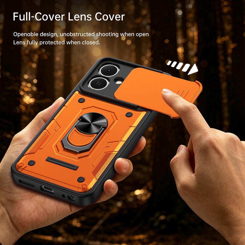 Luxury Slide Camera Lens Case Protective Cover for Infinix Smart 20 Magnetic Kickstand Phone Case
