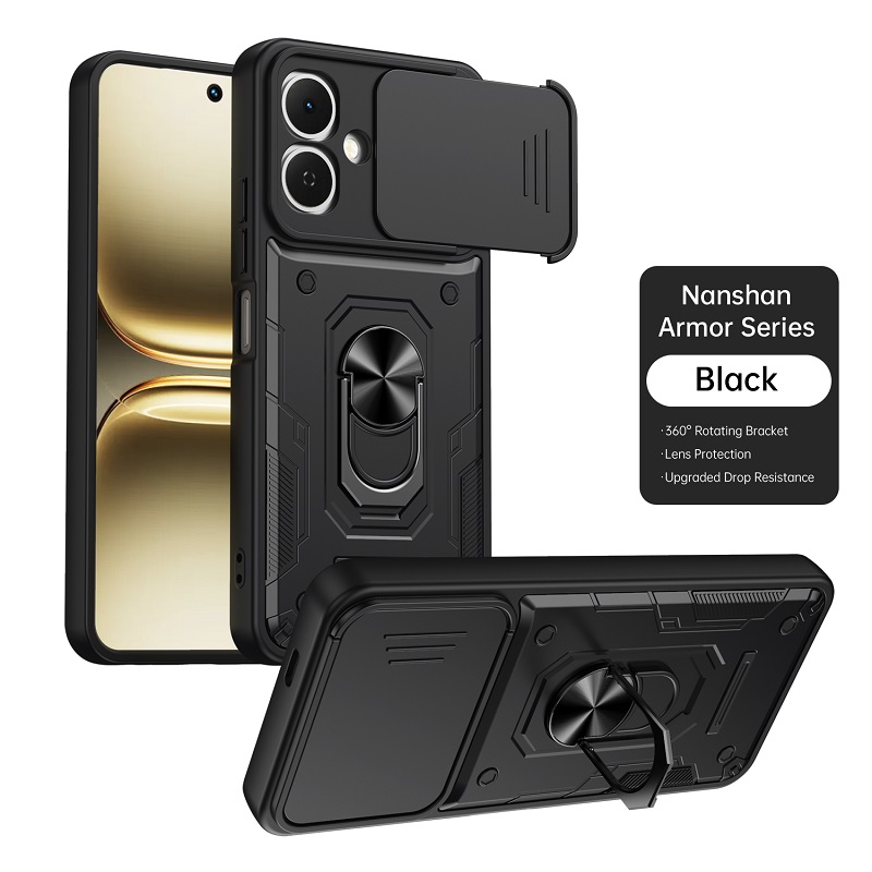 Luxury Slide Camera Lens Case Protective Cover for Infinix Smart 20 Magnetic Kickstand Phone Case