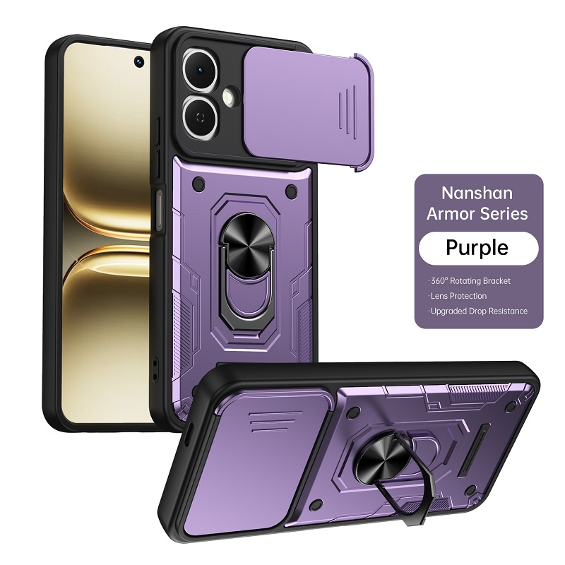 Luxury Slide Camera Lens Case Protective Cover for Infinix Smart 20 Magnetic Kickstand Phone Case