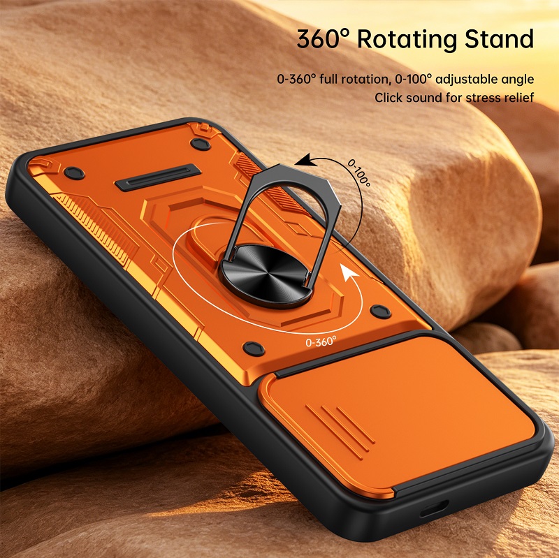 Luxury Slide Camera Lens Case Protective Cover for Infinix Smart 20 Magnetic Kickstand Phone Case