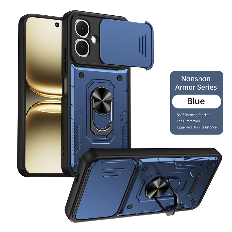 Luxury Slide Camera Lens Case Protective Cover for Infinix Smart 20 Magnetic Kickstand Phone Case
