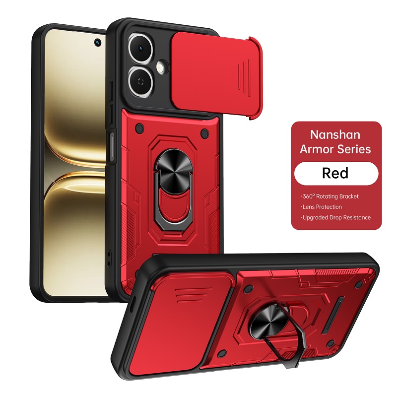 Luxury Slide Camera Lens Case Protective Cover for Infinix Smart 20 Magnetic Kickstand Phone Case