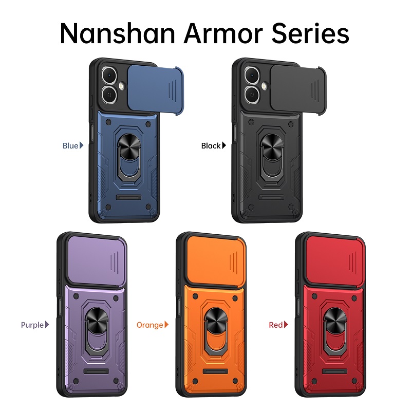Luxury Slide Camera Lens Case Protective Cover for Infinix Smart 20 Magnetic Kickstand Phone Case