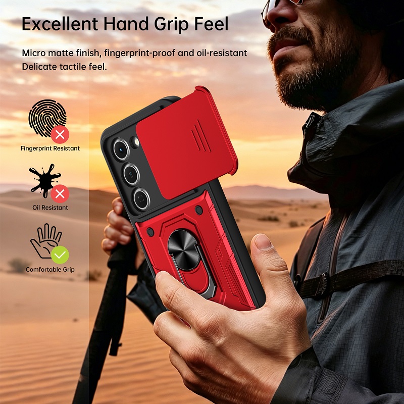 Luxury Slide Camera Lens Case Protective Cover for Tecno Spark 40 Pro+/Plus 4G Magnetic Kickstand Phone Case