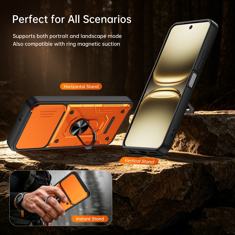 Luxury Slide Camera Lens Case Protective Cover for Infinix Smart 20 Magnetic Kickstand Phone Case