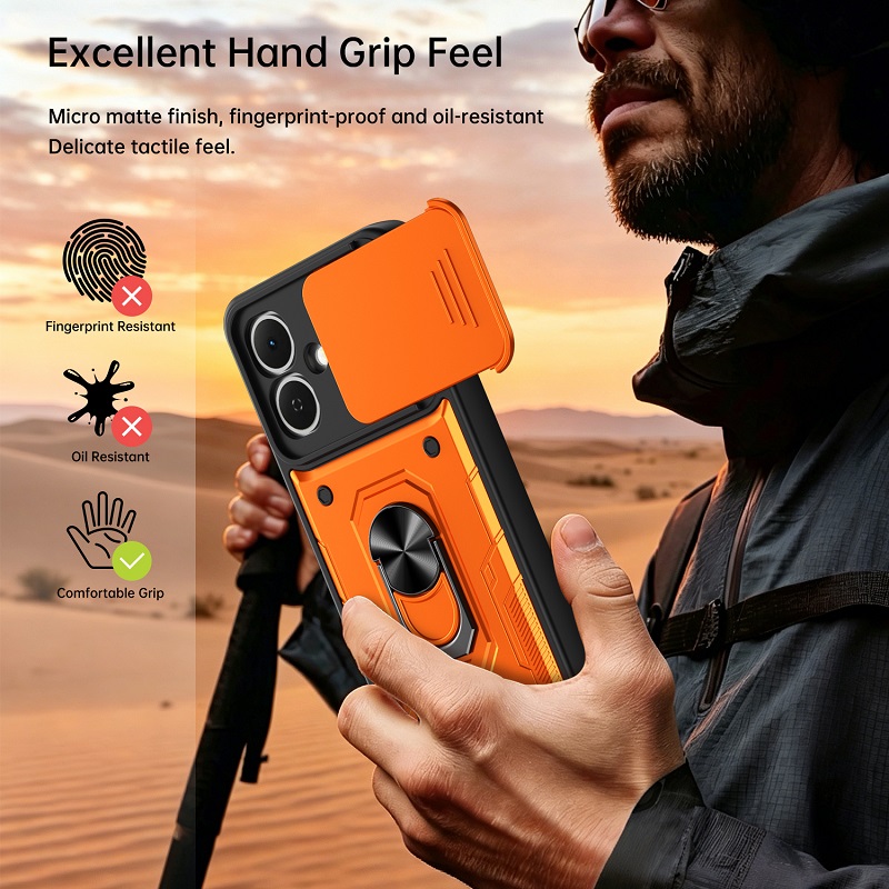 Luxury Slide Camera Lens Case Protective Cover for Infinix Smart 20 Magnetic Kickstand Phone Case