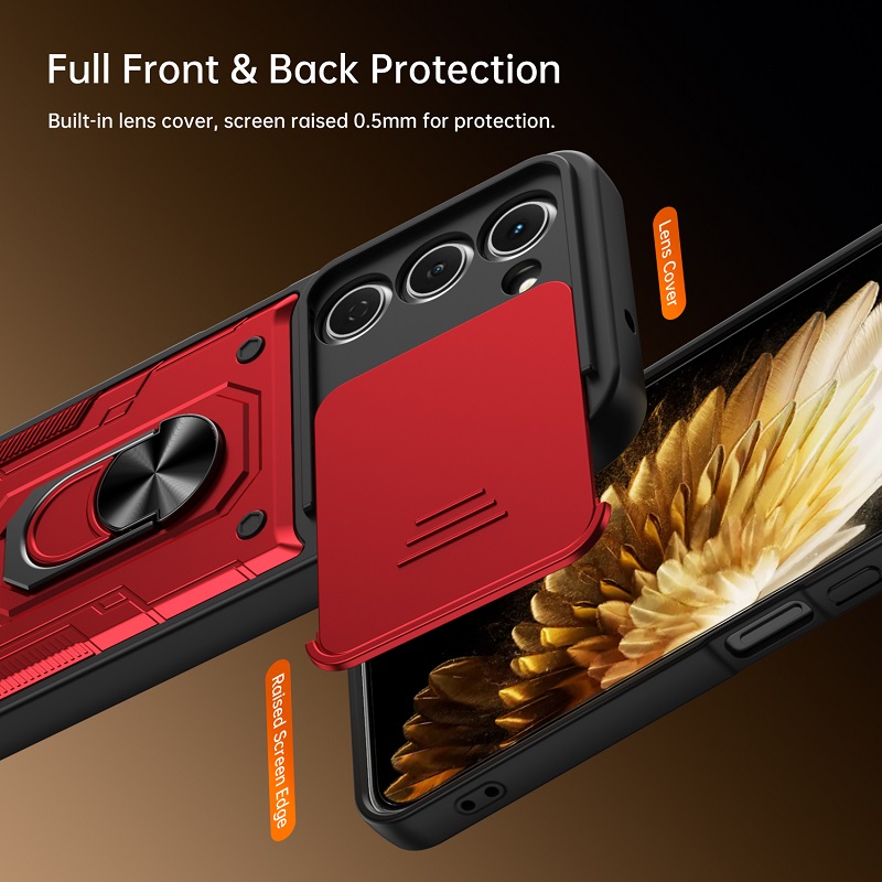 Luxury Slide Camera Lens Case Protective Cover for Tecno Spark 40 Pro+/Plus 4G Magnetic Kickstand Phone Case