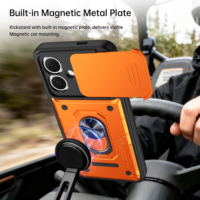Luxury Slide Camera Lens Case Protective Cover for Infinix Smart 20 Magnetic Kickstand Phone Case