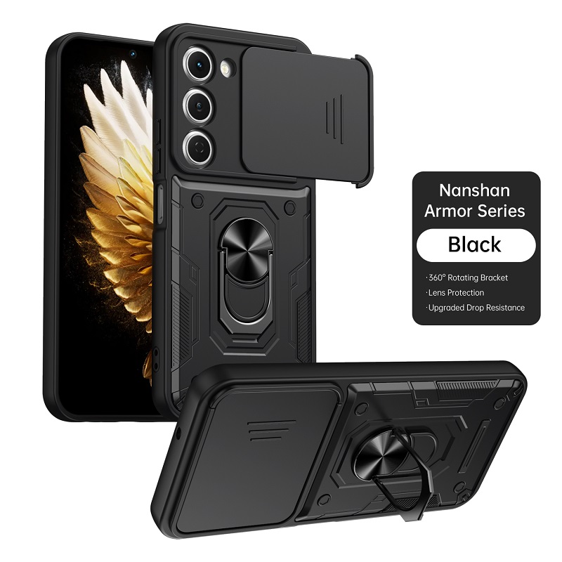 Luxury Slide Camera Lens Case Protective Cover for Tecno Spark 40 Pro+/Plus 4G Magnetic Kickstand Phone Case