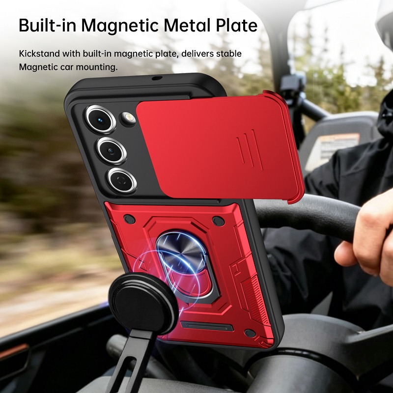 Luxury Slide Camera Lens Case Protective Cover for Tecno Spark 40 Pro+/Plus 4G Magnetic Kickstand Phone Case
