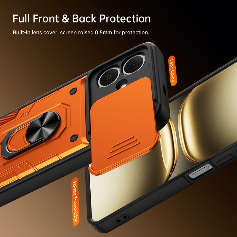 Luxury Slide Camera Lens Case Protective Cover for Infinix Smart 20 Magnetic Kickstand Phone Case