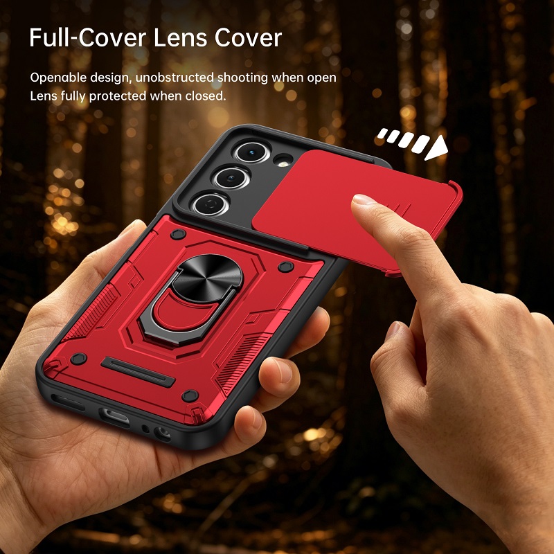Luxury Slide Camera Lens Case Protective Cover for Tecno Spark 40 Pro+/Plus 4G Magnetic Kickstand Phone Case