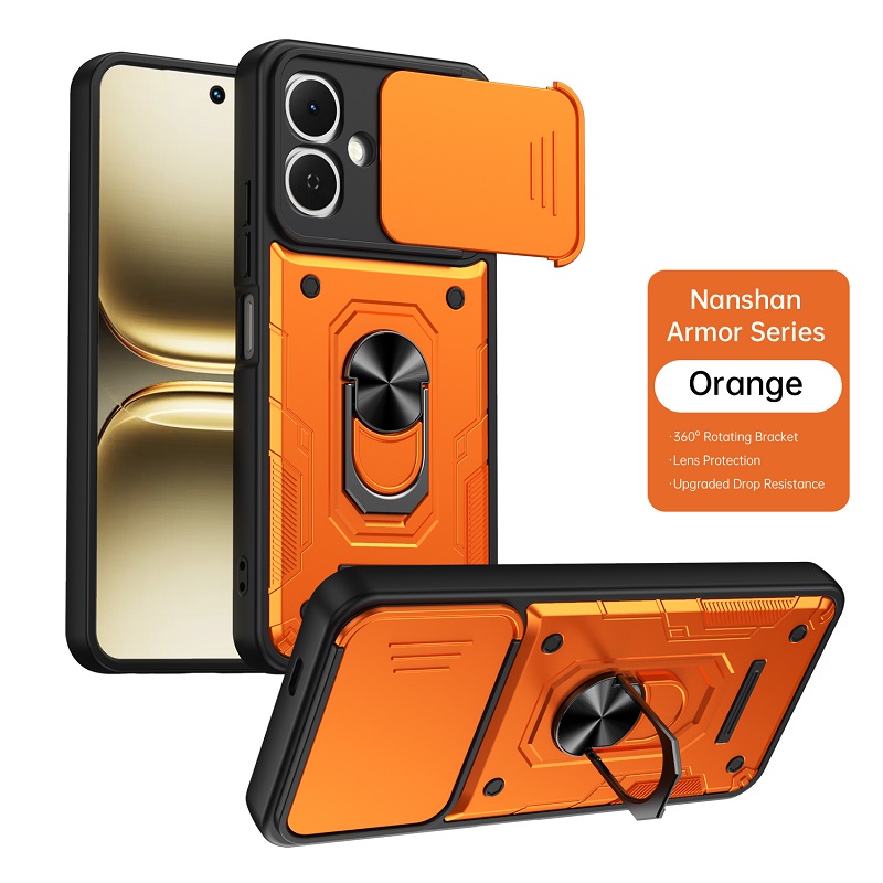 Luxury Slide Camera Lens Case Protective Cover for Infinix Smart 20 Magnetic Kickstand Phone Case