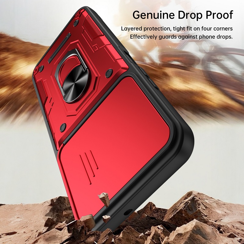 Luxury Slide Camera Lens Case Protective Cover for Tecno Spark 40 Pro+/Plus 4G Magnetic Kickstand Phone Case