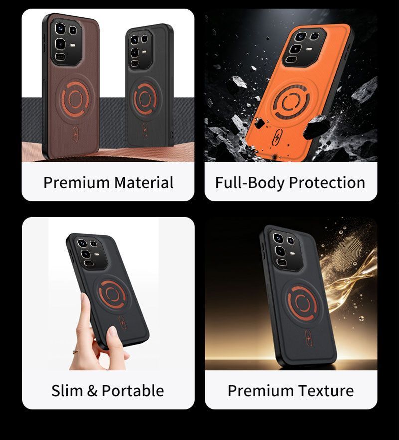 Magnetic Fabric Texture Shockproof Phone Case for Infinix Note 50 Pro 4G（ X6855） Support Wireless Charging Cover